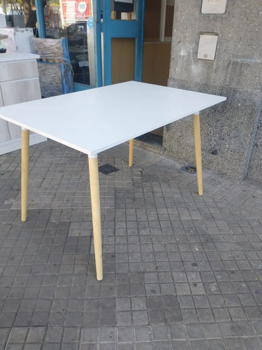 Mesa Cocina Comedor Kaunas. Tapa Melamina Base Made 160 X 82