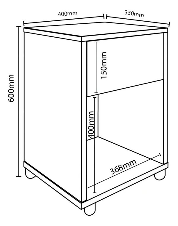 D_899410-MLA79768605883_102024-F.jpg Mesa De Luz Noche Dormitorio Melamina 1 Caj Espacio Libre Color Blanco Delos Dld08 Mate