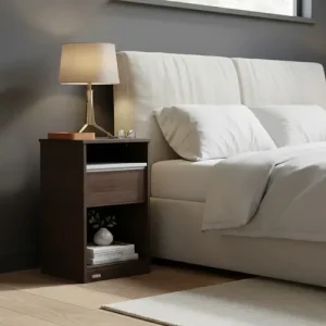 Mesa De Luz- 1 Estante- 1 Cajon 69 X 40 X 40. Melamina-