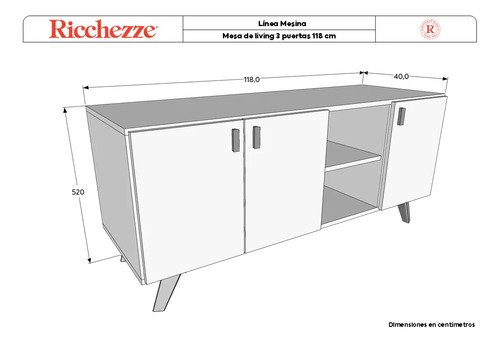 Rack Mesa Para Tv Led Mesina- 2puertas- Estantes- 118 X 52