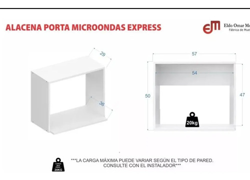 D_901650-MLA73778029577_012024-O.jpg Alacena Porta Microondas 57 X 50 X 36 Cod. 10153