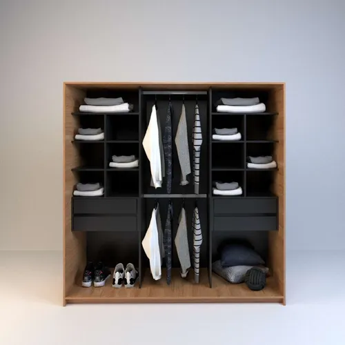Ropero Vestidor Sin Puertas, 4 Cajones. 180 X 180 - Cod 6513