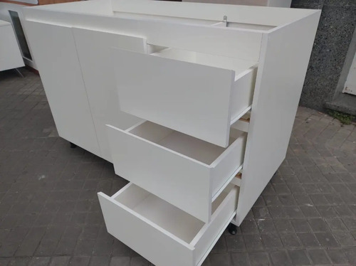 Bajo Mesada 120 X 57 X 82 Mdf 15 Mm- Con Mesada Marmol Sint
