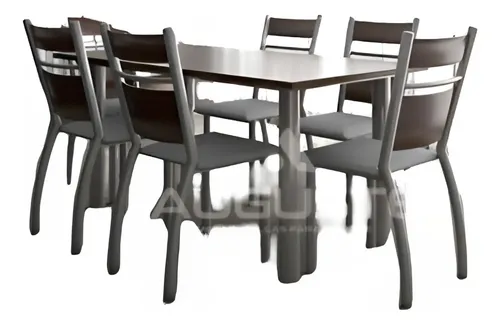 Combo Cocina Comedor Mesa 1.70 X 80+ 6 Sillas De Caño Tokyo