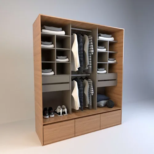 Ropero Vestidor Sin Puertas, 7 Cajones. 180 X 212 - Cod 6514