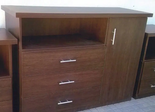 Comoda Cajonera 3 Cajones, 1 Puerta. Melamina 1.20 Mts.