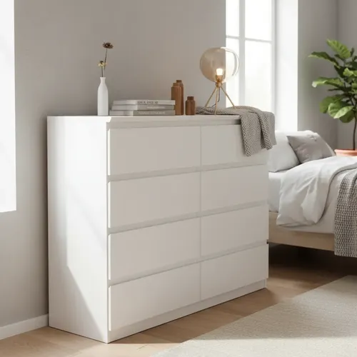 Comoda Chifonier Prisma 8 Cajones. Mdf Laqueado- 125 X 80x40