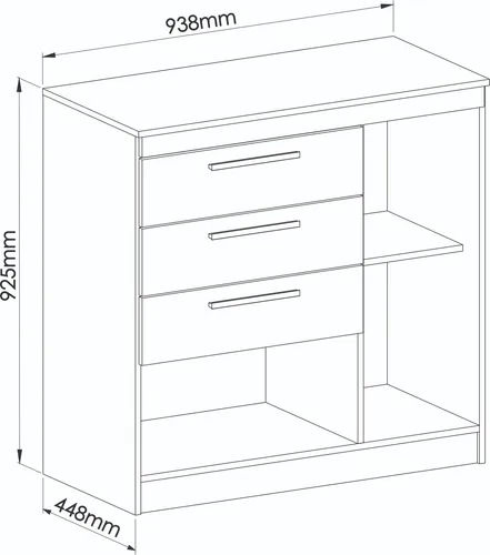 Comoda Chiffonier Cajonera- 4 Cajones 1 Puerta. Lille 1130