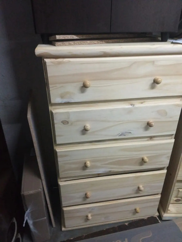 Cajonera Chiffonier 5 Cajones Gigante. Pino Sin Lustre