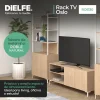 Mueble De Tv Rack Para Tv Led Tele Televisor Hasta 55'' Con 2 Puertas 2 Estantes Melamina 130cm Color Roble Natural Moderno Linea Oslo Ros130 Dielfe