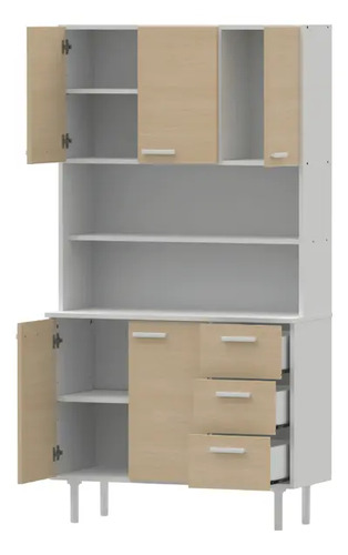 Combo Cocina Kit Triple 3 Cajones 5 Puertas Mosconi 10104 Color Malta