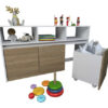 Juguetero Organizador C- 3 Cajones. Ruedas. 127 X70 Cod 3038