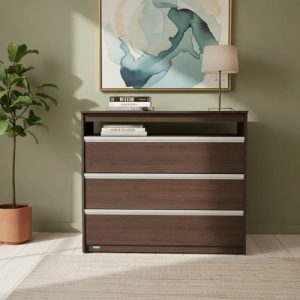 Comoda Chiffonier 3 Cajones 90 X 91 X 42. Melamina- Alu 3c