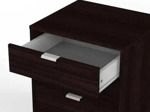 Cajonera 3 Cajones Organizador Dormitorio Living Oficina Con Tiradores Aluminio Correderas Metálicas Melamina Wengue 50 Cm Guardado Ca3cl Dielfe