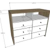 D_912376-MLA84321339623_052025-O.webp Comoda Chifonier Cajonera 100x80 Mueble Minimalista 6 Caj. Color Olmo Finlandes Con Everest
