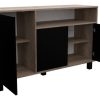 D_913498-MLU76665165983_052024-O.jpg Bahiut Doors Mosconi Milenial Con Puertas Vajillero Color Nebraska Gris Fr. Negro