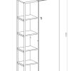Despensero De Una 1 Puerta Mueble Alacenero Organizador Con Estantería Integrada Izquierda O Derecha + 4 Estantes Internos Ajustables De Cocina Melamina 150cm Color Blanco Multifunción Dielfe D050e