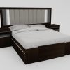 Respaldo P- Sommier Tapizado Kyomu C/ Luz Led, Usb Y Vidrio