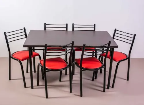 Combo Juego Cocina Comedor Mesa + 6 Caño Refor Sillas Mod. 6