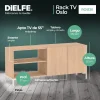 Mueble De Tv Rack Para Tv Led Tele Televisor Hasta 55'' Con 2 Puertas 2 Estantes Melamina 130cm Color Roble Natural Moderno Linea Oslo Ros130 Dielfe