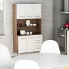 Mueble De Cocina Multiuso Aparador Mosconi Mezzo/blanco Color Carvalho Mezzo/blanco