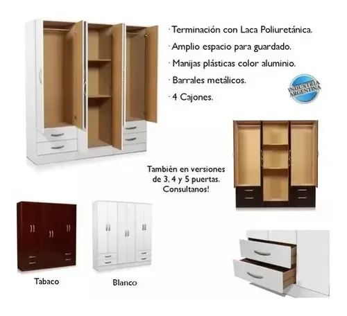 D_924470-MLA54955271645_042023-O.webp Placard Ropero Organizador 6 Puertas P/ Abrir 4 Cajones