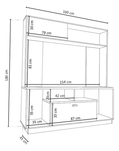 D_926385-MLA79171150288_092024-O.jpg Modular Rack Para- Tv Led 65 . Londres Dl 860- 180-160-45
