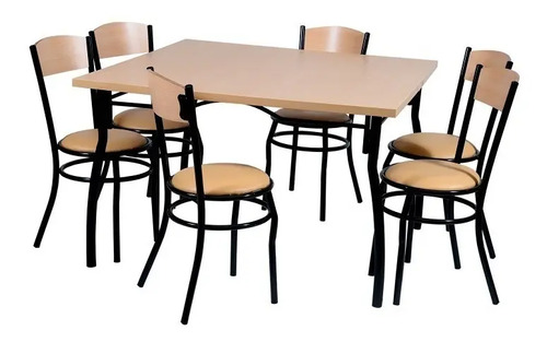 Mesa Cocina Comedor. Cuadrada 120 X 120. Melamina. Base Caño