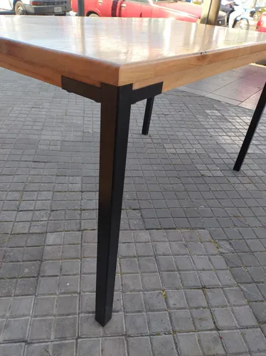 Mesa Cocina Comedor 1.40 X 80. Tapa Paraiso Base De Caño 4 P