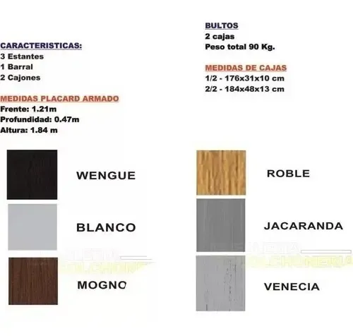 D_927376-MLA54960638404_042023-O.webp Ropero Placard Bahia 4 Puertas, 2 Cajones- 184 X 121 X 47