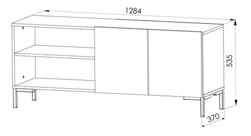 Rack Para Tv Led Melamina Caño- 2 Puertas- Estantes Ros 130