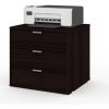 Cajonera 3 Cajones Organizador Dormitorio Living Oficina Con Tiradores Aluminio Correderas Metálicas Melamina Wengue 50 Cm Guardado Ca3cl Dielfe