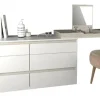 D_930062-MLA90894901948_082025-O.webp Comoda 6 Cajones Con Maquillador Tables 3114 Color Nevado/blanco