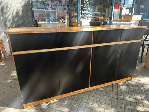 Bahiut Vajillero 4 Puertas, 4 Cajones. 180 X 90 X 40- Negro