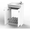 Vanitory Mueble Para Baño Con Bacha 1 Agujero 55 Cm De Pie Color De La Bacha Blanco Color Del Mueble Blanco