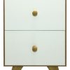 Mesa De Luz Escandinava Muebles Gacela Melamina 2 Cajones Blanco/roble Laqueado Blanco/roble Miel