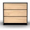 Cómoda 3 Cajones Línea Niza Organizador Dormitorio Living Guardado Ropa Accesorios Sin Tiradores Estilo Moderno Flotante... Gris / Roble Kendal
