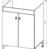 Vanitory Para Baño Vdf060 Oslo Con Bacha 2 Puertas Blanco Dielfe