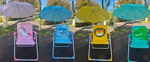 Sillon Reposera Infantil Con Sombrilla. Varios Colores