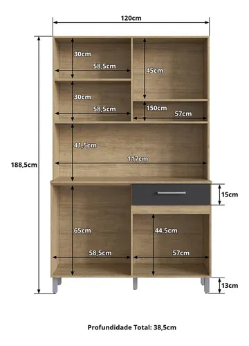 Kit De Cocina 120 Cm- 8 Puertas. 1 Cajon 610.001 Casa Mia