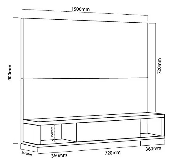 D_938996-MLU74099636982_012024-F.jpg Panel De Tv Lcd Led Melamina Modular Flotante Rack Estantes +++ Color Roble Nebraska Gris