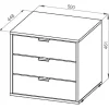 Cajonera 3 Cajones Organizador Dormitorio Living Oficina Con Tiradores Aluminio Correderas Metálicas Melamina Wengue 50 Cm Guardado Ca3cl Dielfe