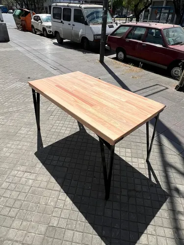 Mesa Cocina Comedor Lustrada Paraiso Base De Caño- 140 X 80