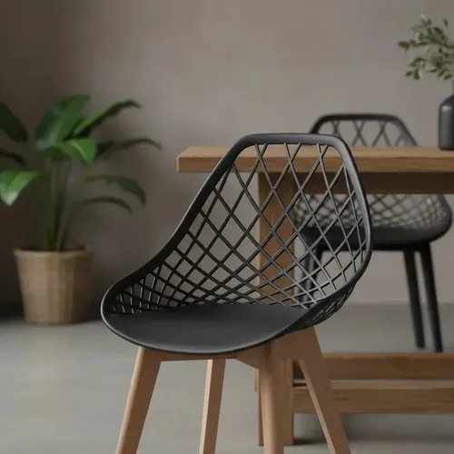 D_942184-MLA106586312233_022026-O.webp 4 Sillas Eames New Tulip Modelo Moderno Base Madera Negra