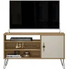 Rack Led Lcd Mesa Linea Industrial Melamina Rustica Hierro + Sin Cargo Capital Federal Color Carvalho Of White