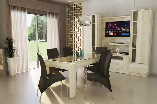 Mesa Fija Rectangular 1.80 X 0.90- Con Tapa De Vidrio- Vitro