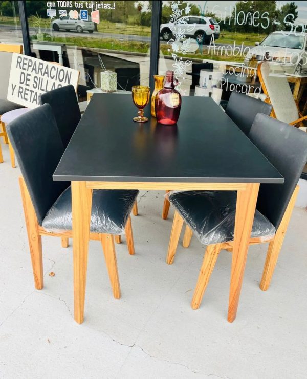 D_944861-MLA110232275587_042026-F.jpg Juego De 6 Sillas Giner. Madera Paraiso Tapizado En Cuerina