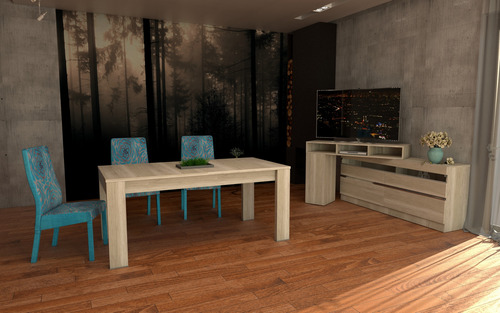 Mesa Cocina Comedor Fija 180 X 90- Patas Melamina. Capri