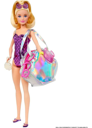 Conjunto Accesorios Barbie Playa Con Traje De Baño