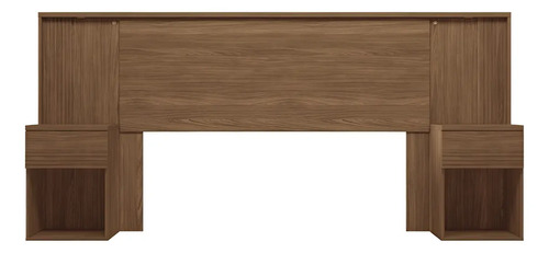 Respaldo De Sommier Queen Con Mesas De Luz Color Jatoba